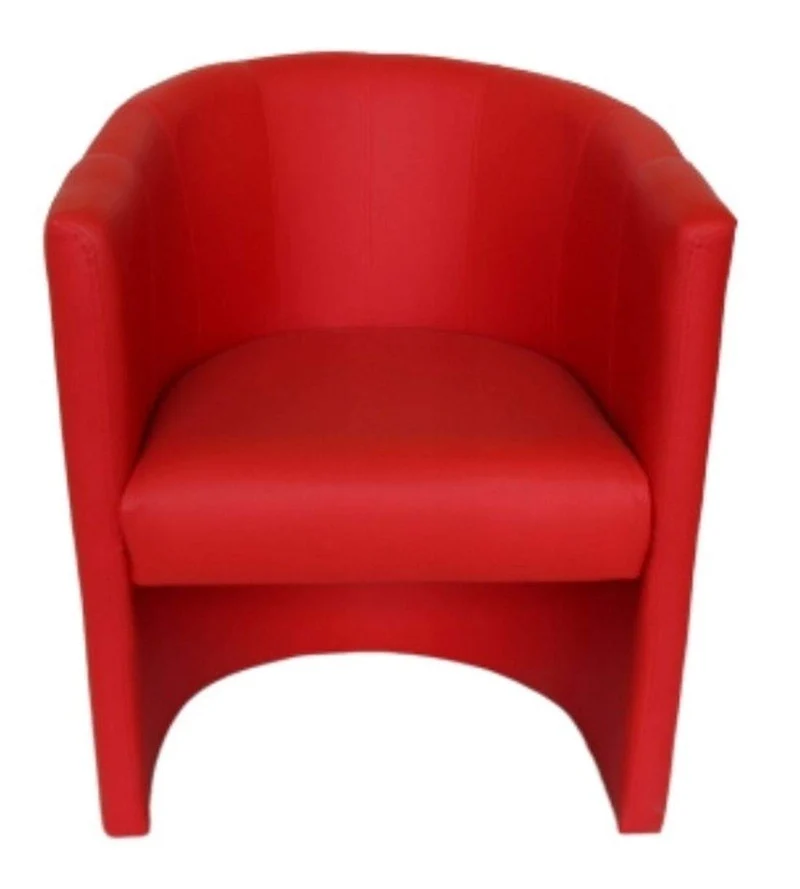 MartHome Cocktailsessel Club Tom - Hocker en Similicuir, Fauteuil pour Salon, Bureau, Hôtel - Siège, Mobilier d'hôtel. Chaise Rembourrée, Fauteuil de Club, Fauteuil Lounge, Fauteuil Cocktail (Rouge)