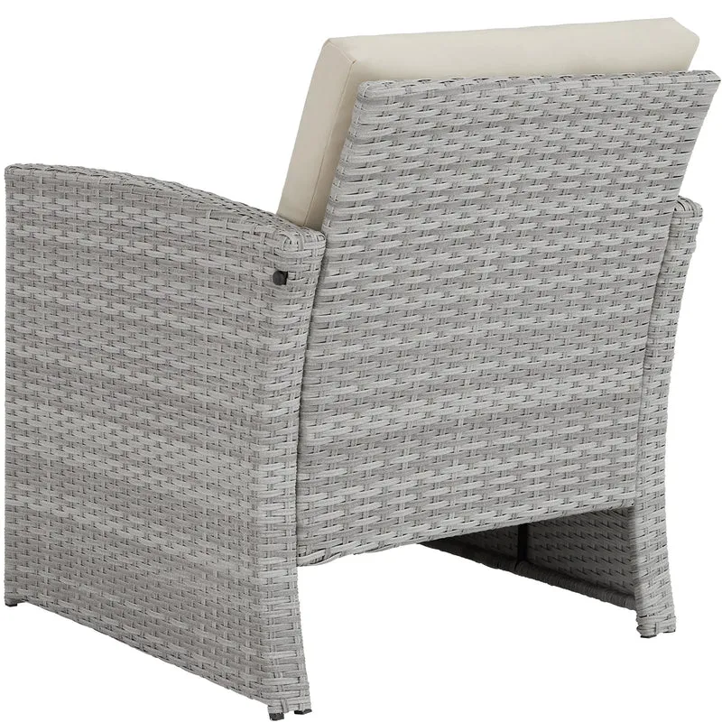 TecTake® Salon de Jardin Exterieur en Résine ressée 4 Places Table de Jardin, 1 Canapé de Jardin, 2 Fauteuil Jardin, Coussins Inclus, Mobilier de Jardin pour Amenagement Balcon - Gris Clair