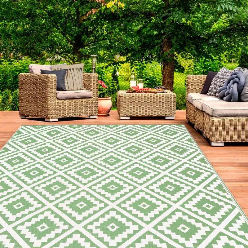 IDMarket - Tapis extérieur Bahamas Vert Sauge 180 x 280 CM