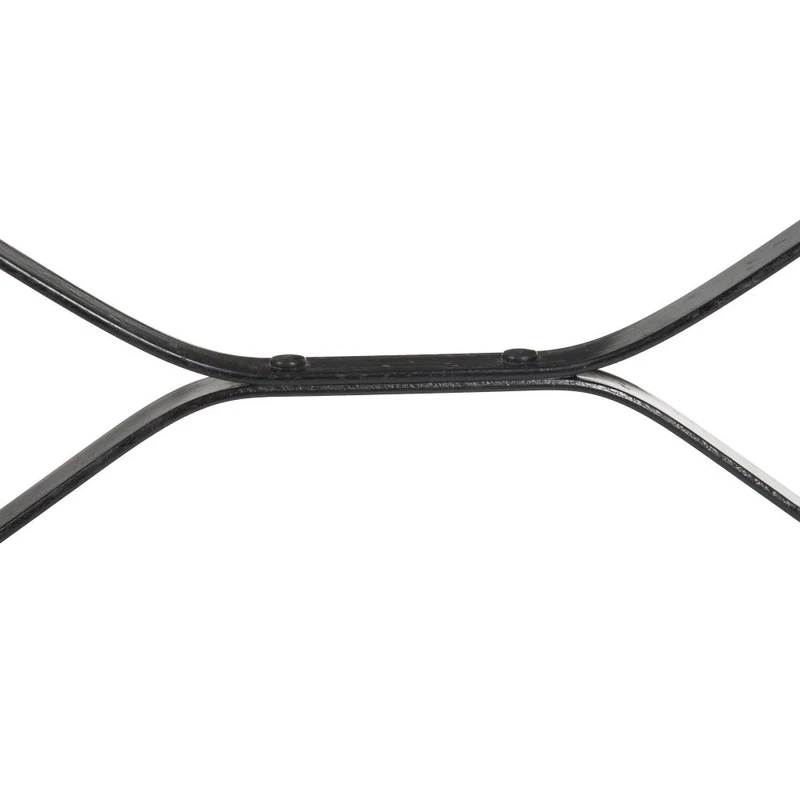 Lolahome Table de Salle à Manger Ovale en marbre et métal Vintage Noir/Blanc 120 x 60 x 71 cm