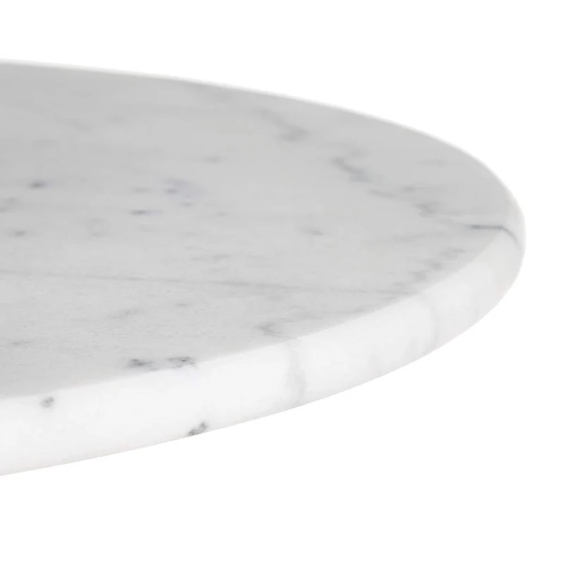 Lolahome Table de Salle à Manger Ovale en marbre et métal Vintage Noir/Blanc 120 x 60 x 71 cm