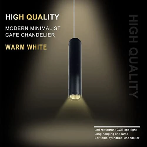 GOURIDE Lot de 3 lustres cylindriques à LED COB de haute qualité modernes et minimalistes Blanc chaud