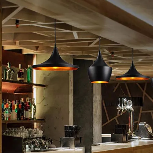 E27 Plafonnier Suspensions Metal Vintage Suspensions Luminaire Suspension à Abat Pour Salon Cuisine Chambre Café Restaurant (sans ampoule)