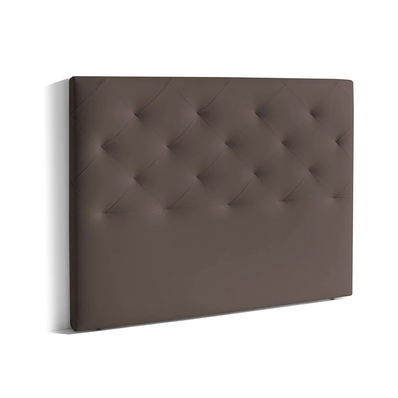 MOMMA HOME - Tête de lit - Modèle Myro - Marron - 160 x 120 cm - Revêtement en Similicuir matelassé - Accessoires de Suspension Inclus - Tête de lit pour Chambre à Coucher