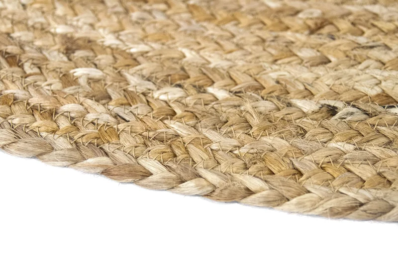 HAMID - Tapis Jute Naturel, Jute Alhambra Rond, Tressé à la Main, Tapis 100% Fibre de Jute pour Salon, Chambre, Décoration, (200x200cm)