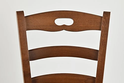 t m c s Tommychairs - Set 4 chaises Savoie pour Cuisine, Bar et Salle à Manger, Robuste Structure en Bois de hêtre peindré en Couleur Noyer et Assise en Paille