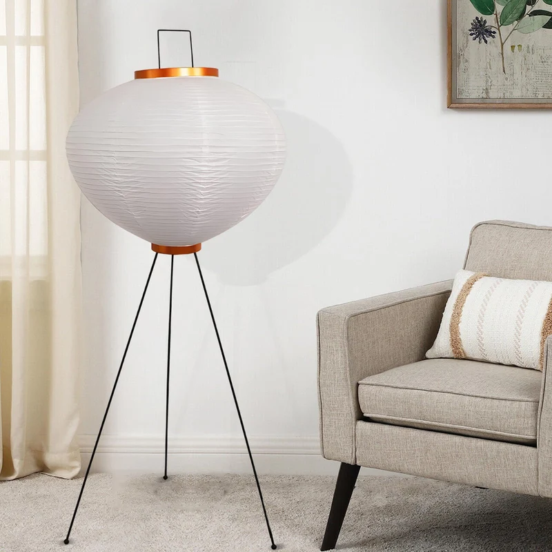 YQGOO Lampadaire en Papier pour Salon, lampadaire Lanterne Japonaise Blanche avec Interrupteur au Pied,lampadaire en Papier de Riz Fait Main à intensité Variable,Lampe sur Pied de Chambre à Coucher