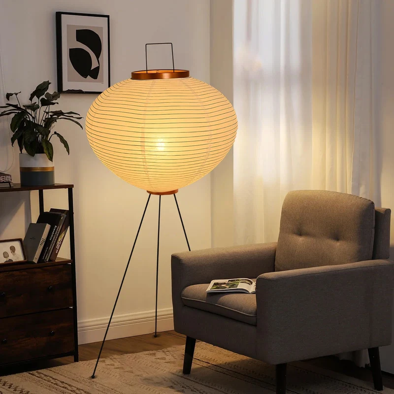 YQGOO Lampadaire en Papier pour Salon, lampadaire Lanterne Japonaise Blanche avec Interrupteur au Pied,lampadaire en Papier de Riz Fait Main à intensité Variable,Lampe sur Pied de Chambre à Coucher