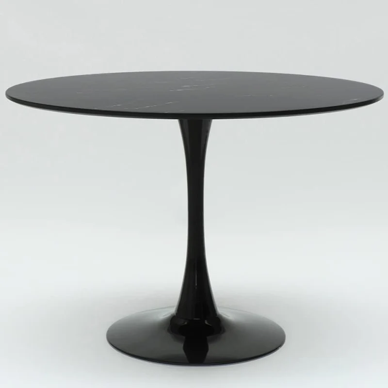 Produce Shop Table ronde 120 cm effet marbre restaurant salle à manger Tulip Murmar 120 - Noir