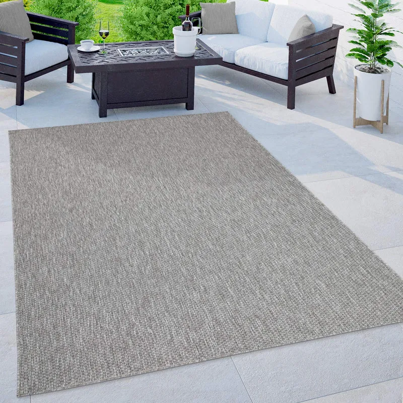 Tapis Intérieur Et Extérieur Balcon Terrasse Tapis Cuisine Monochrome Moucheté, Dimension:200x280 cm, Couleur:Gris