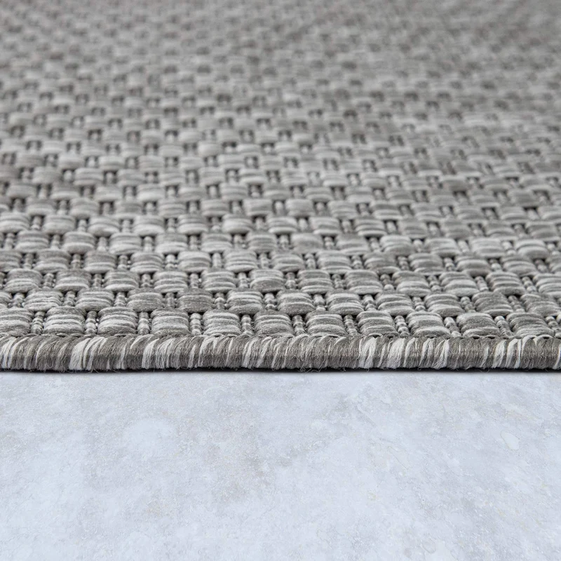 Tapis Intérieur Et Extérieur Balcon Terrasse Tapis Cuisine Monochrome Moucheté, Dimension:200x280 cm, Couleur:Gris