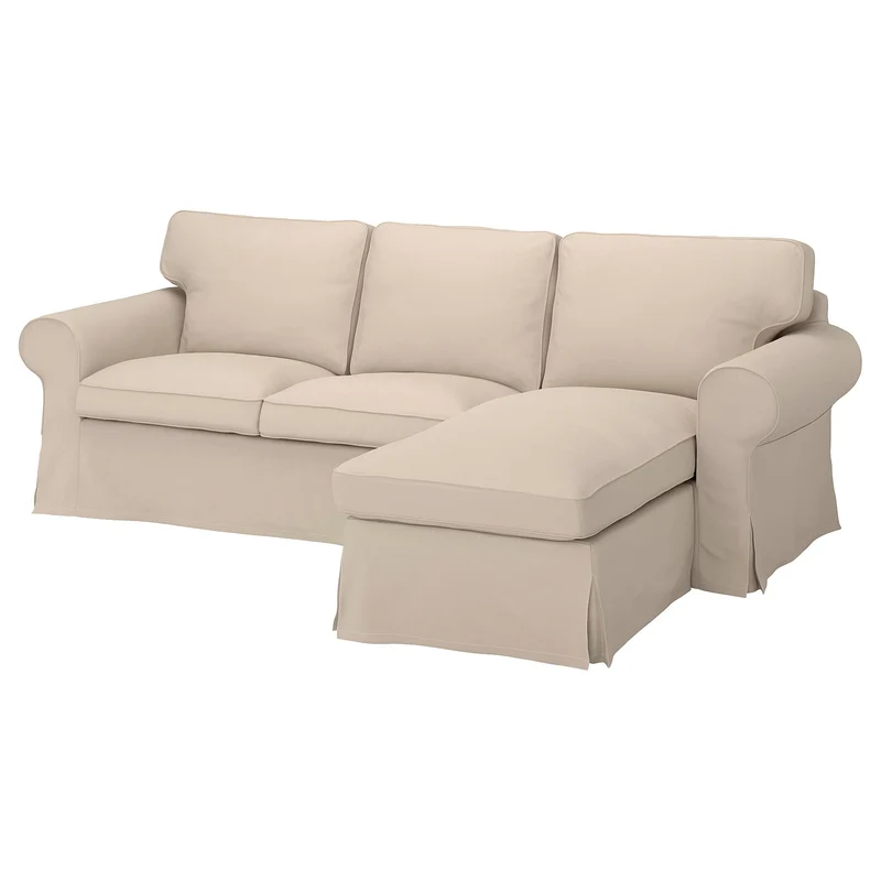 IKEA EKTORP Hallarp Canapé 3 places avec méridienne Beige