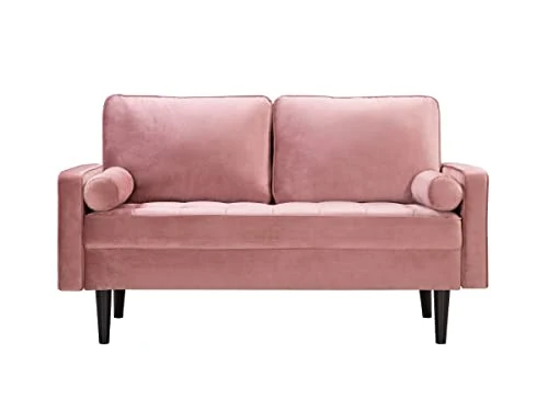 Vente-unique - Canapé 2 Places en Velours FLEUET - Vieux Rose - Velours