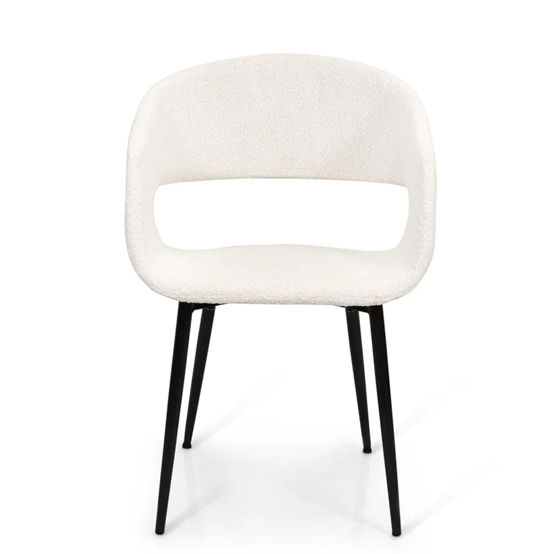 Milton & Oldbrook Bouclette Chaise de Salle à Manger Pula Blanc