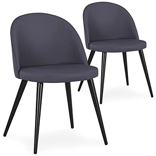 Menzzo Maury Chaise matelassée, Simili & P.U, Gris, Taille Unique