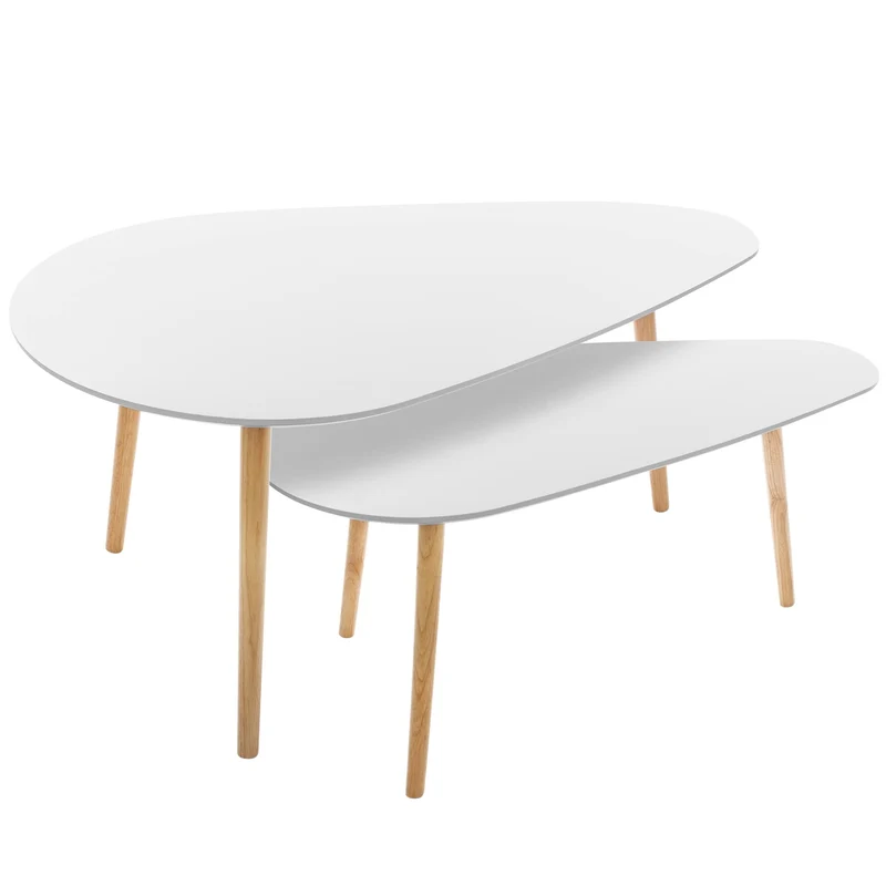 Tables gigognes Mileo Blanches - Atmosphera créateur d'intérieur
