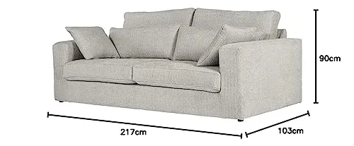 Vente-unique - Canapé 3 Places en Tissu Bouclette Gris Anthracite MONDOVI