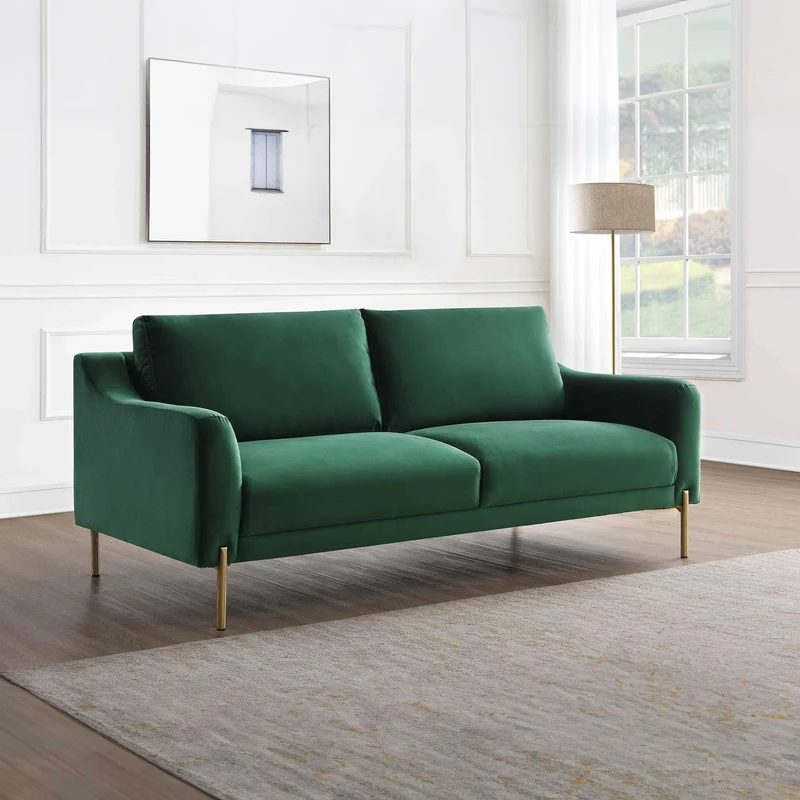 Mobilier-Deco Luna - Canapé 2 Places en Velours Vert