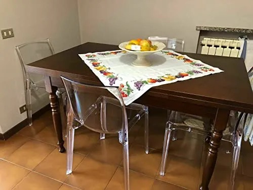 Mar.c.a. Design, Table Extensible, Table Salle à Manger en Bois, Noyer Foncé - Table à Manger Rectangulaire Ouverte 210x80x75H avec 2 Extensions 40cm - Table a Manger Style Art Pauvre, Made in Italy