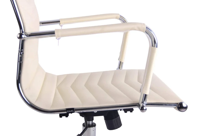 CLP Chaise De Bureau Batley avec roulettes en Similicuir Ou Cuir I Fauteuil Bureau Réglable avec Accoudoirs I Fauteuil De Direction Ergonomique, Couleur:crème, matière:Similicuir