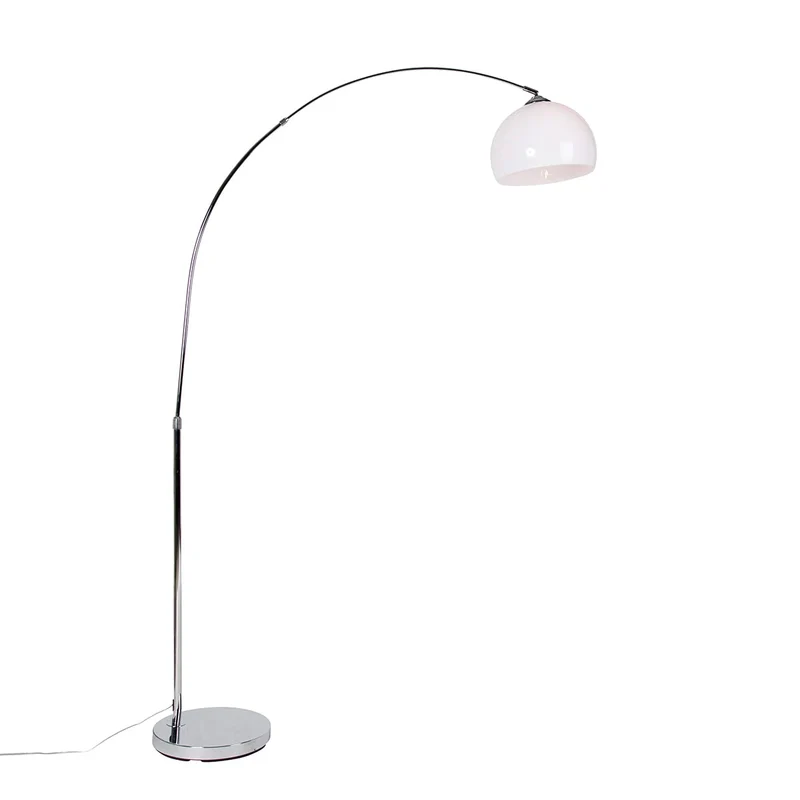 QAZQA arc-basic - Lampe arquée Moderne - 1 lumière - H 1700 mm - Chrome - Design,Moderne,Rétro - Éclairage intérieur - Salon