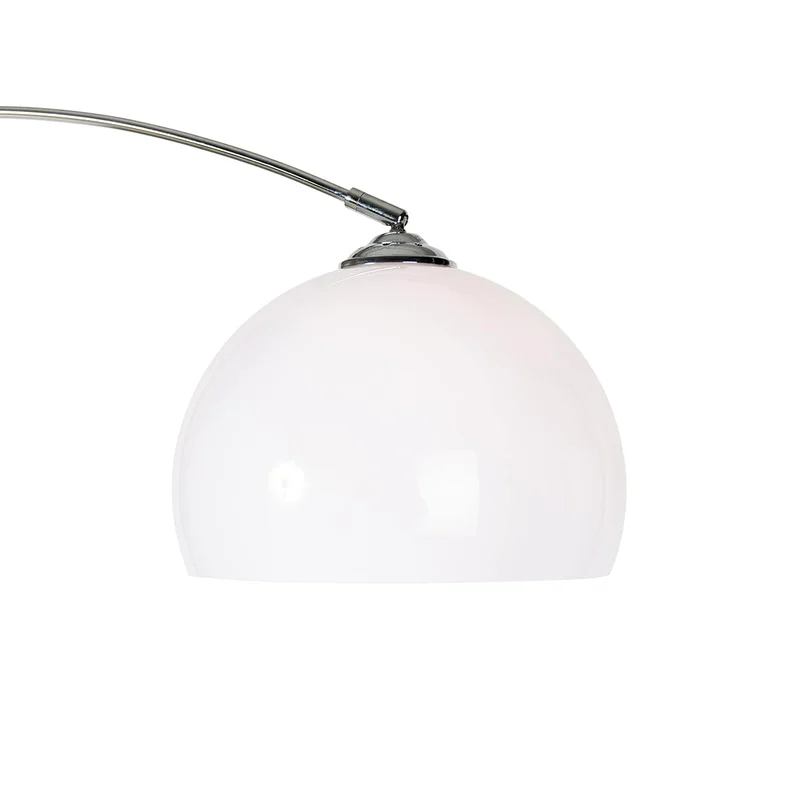 QAZQA arc-basic - Lampe arquée Moderne - 1 lumière - H 1700 mm - Chrome - Design,Moderne,Rétro - Éclairage intérieur - Salon