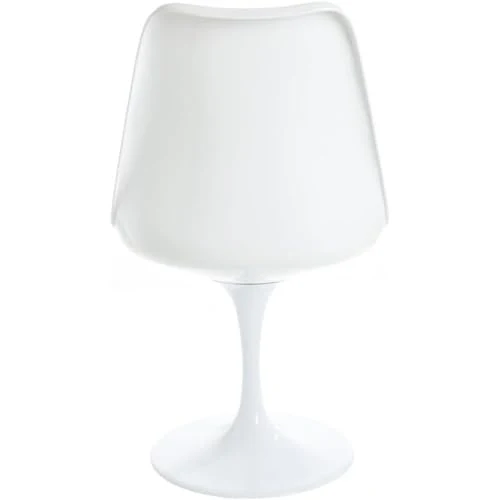 Fusion Living Chaise latérale pivotante Blanc Brillant et Blanc PU