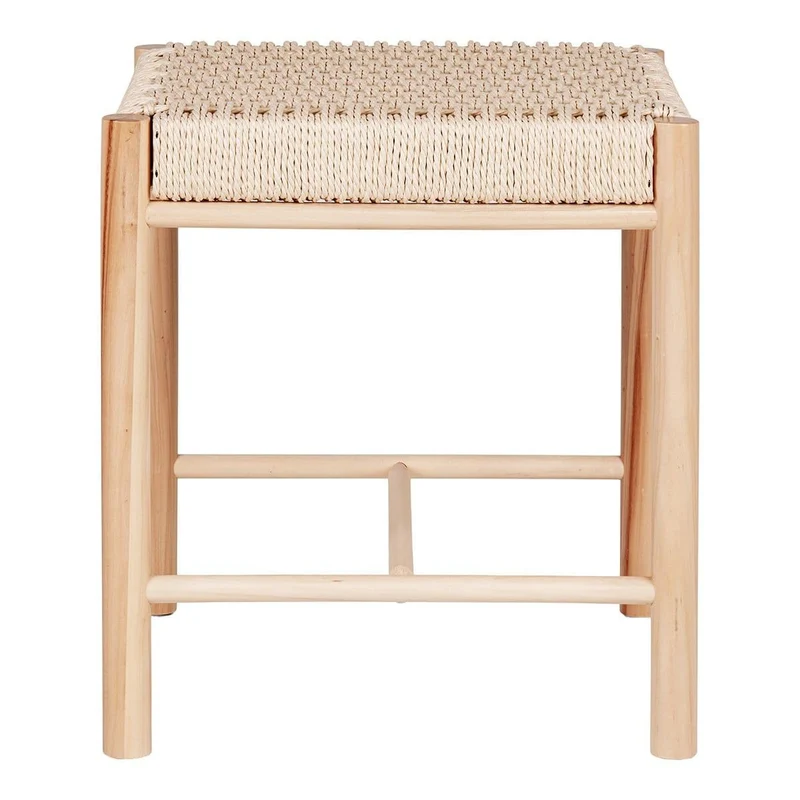 AltoBuy Mindy - Tabouret Hauteur 46,5 cm en Peuplier avec Assise Tressée
