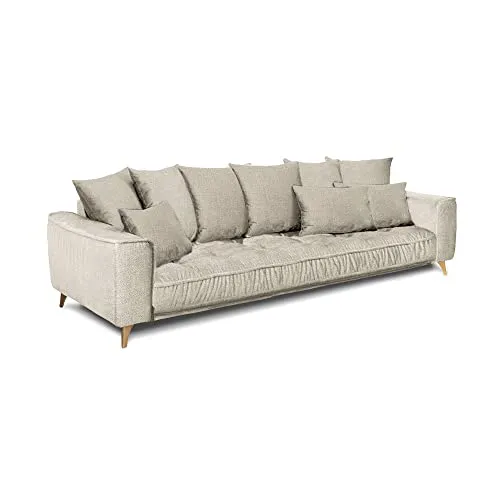 Maison Aubertin Canapé Tissu Droit Beige Altamo - 4 Places