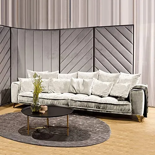 Maison Aubertin Canapé Tissu Droit Beige Altamo - 4 Places