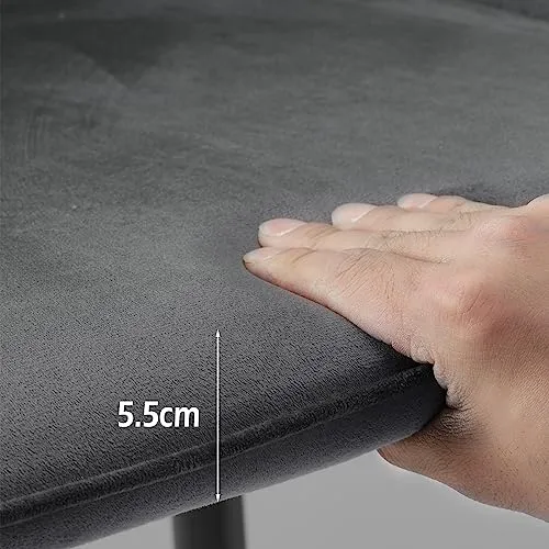 TUKAILAi Lot de 2 tabourets de bar en velours avec siège et dossier rembourrés - Chaises de comptoir de cuisine, tabourets de bar avec pieds et repose-pieds en métal noir pour salle à manger, bar,