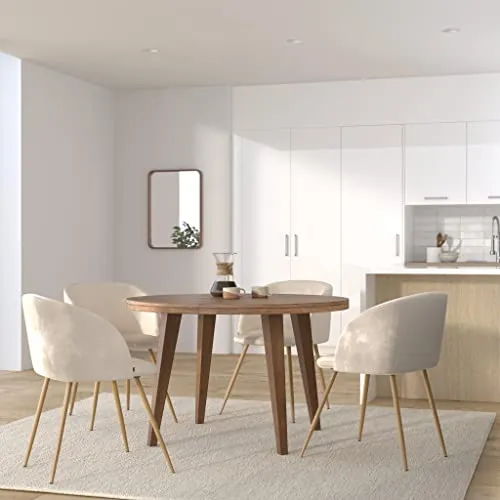 ZONS YPOS lot 2 chaises en Velours 55.5x60xH83cm Beige