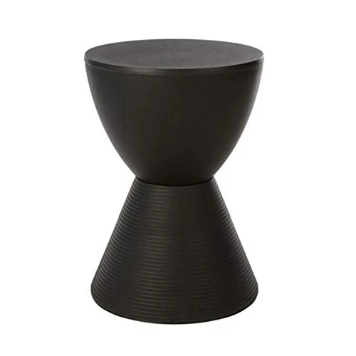 ZXCASDF De Rangement en Plastique Repose-Pieds Tabouret Dressing Chaise Rembourrée Vanity Ronde Ottoman Pieds en Plastique Filetés pour La Maison Salon Chambre,Noir