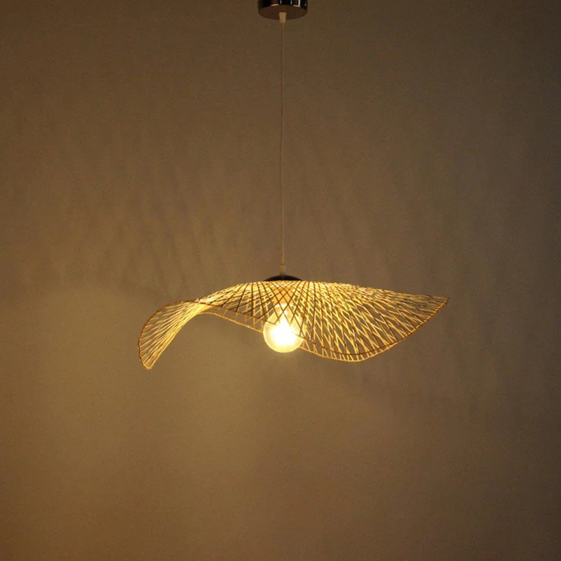 LOVIVER Lampes suspendues Luminaires Lampe à tête unique Lustre décoratif en en osier Plafonnier Bar Salle à manger Chambre Salle