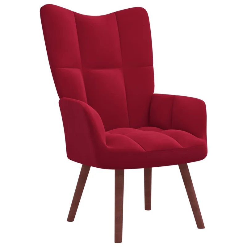 Toshilian Fauteuil avec Repose Pied, Fauteuils Chaise de Salon Fauteuil Relax Relax avec Tabouret Chaise de Relaxation avec Repose-Pied Rouge Bordeaux Velours