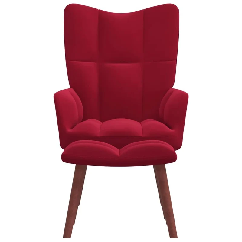 Toshilian Fauteuil avec Repose Pied, Fauteuils Chaise de Salon Fauteuil Relax Relax avec Tabouret Chaise de Relaxation avec Repose-Pied Rouge Bordeaux Velours