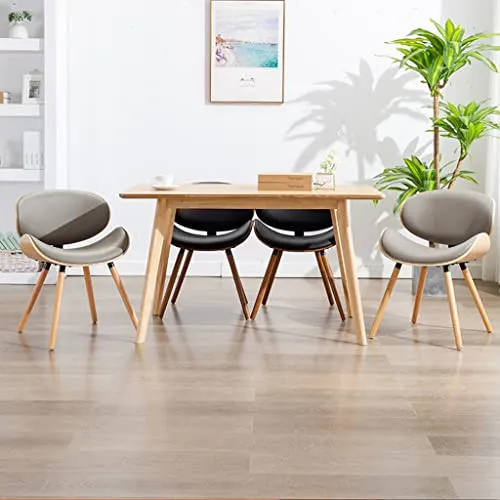 BTZHY Fauteuil Chaise,Chaise de Salle à Manger Papillon, Chaises de Salle à Manger Modernes du Milieu du Siècle, Chaise d'appoint de Cuisine Contemporaine Rembourrée en Faux Cuir Noyer à Dossier I