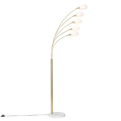 Qazqa sixties - Lampadaire Design - 5 lumière - H 1980 mm - Doré/Laiton - Design - Éclairage intérieur - Salon I Chambre