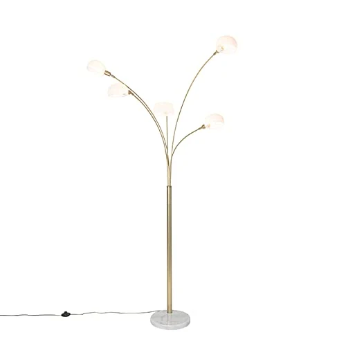 Qazqa sixties - Lampadaire Design - 5 lumière - H 1980 mm - Doré/Laiton - Design - Éclairage intérieur - Salon I Chambre