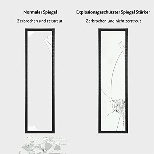 AUFHELLEN Miroir Mural sur Pied 120x30 cm HD Miroir avec Cadre avec Crochet pour Salon, Chambre ou Dressing (Noir)