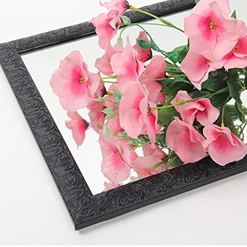 AUFHELLEN Miroir Mural sur Pied 120x30 cm HD Miroir avec Cadre avec Crochet pour Salon, Chambre ou Dressing (Noir)