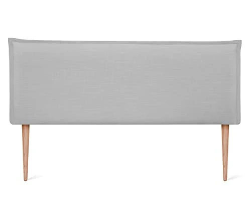 DHOME Tête de lit en Lin Naturel uni avec Bordures Tête de lit rembourrée Chambre à Coucher Moderne Top Trending (Gris Clair, 160x105cm avec Pieds (Lits 150/160))