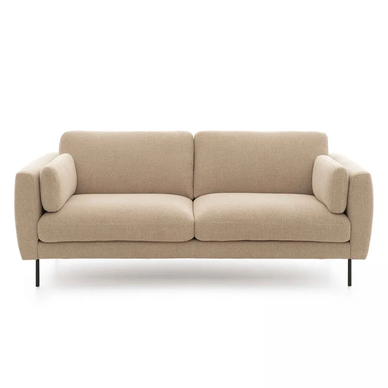 Oviala Canapé en Tissu chiné 3 Places Beige
