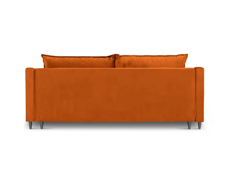 MICADONI Canapé Convertible avec Coffre De Rangement Rutile, 3 Places, Orange, Velours