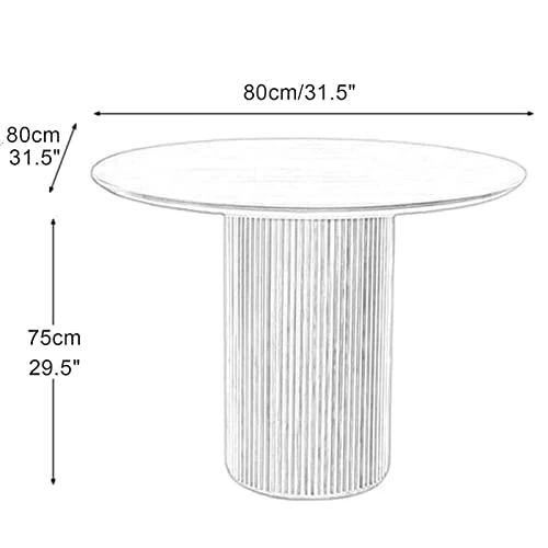 Table de salle à manger ronde en bois de pin avec socle en bois – Parfaite pour la cuisine, la salle à manger ou le restaurant – Design élégant et simple en bois massif – Idéal pour les pauses café de