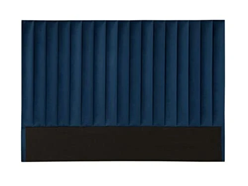 Vente-unique - Tête de lit Coutures Verticales Sarah - 170 cm - Velours - Bleu Nuit