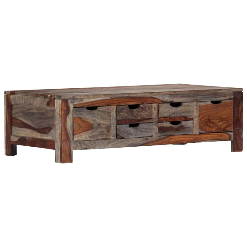 vidaXL Table Basse Table d’Appoint Table de Salon Bout de Canapé Rangement Maison Intérieur Salle de Séjour 100x50x30 cm Bois de Sesham Massif