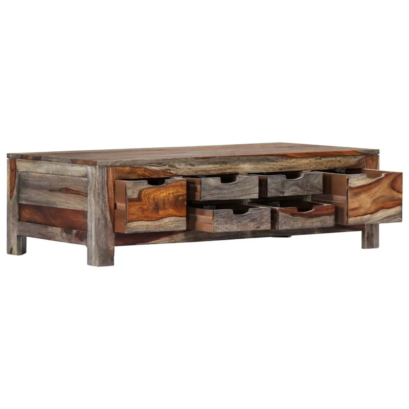 vidaXL Table Basse Table d’Appoint Table de Salon Bout de Canapé Rangement Maison Intérieur Salle de Séjour 100x50x30 cm Bois de Sesham Massif
