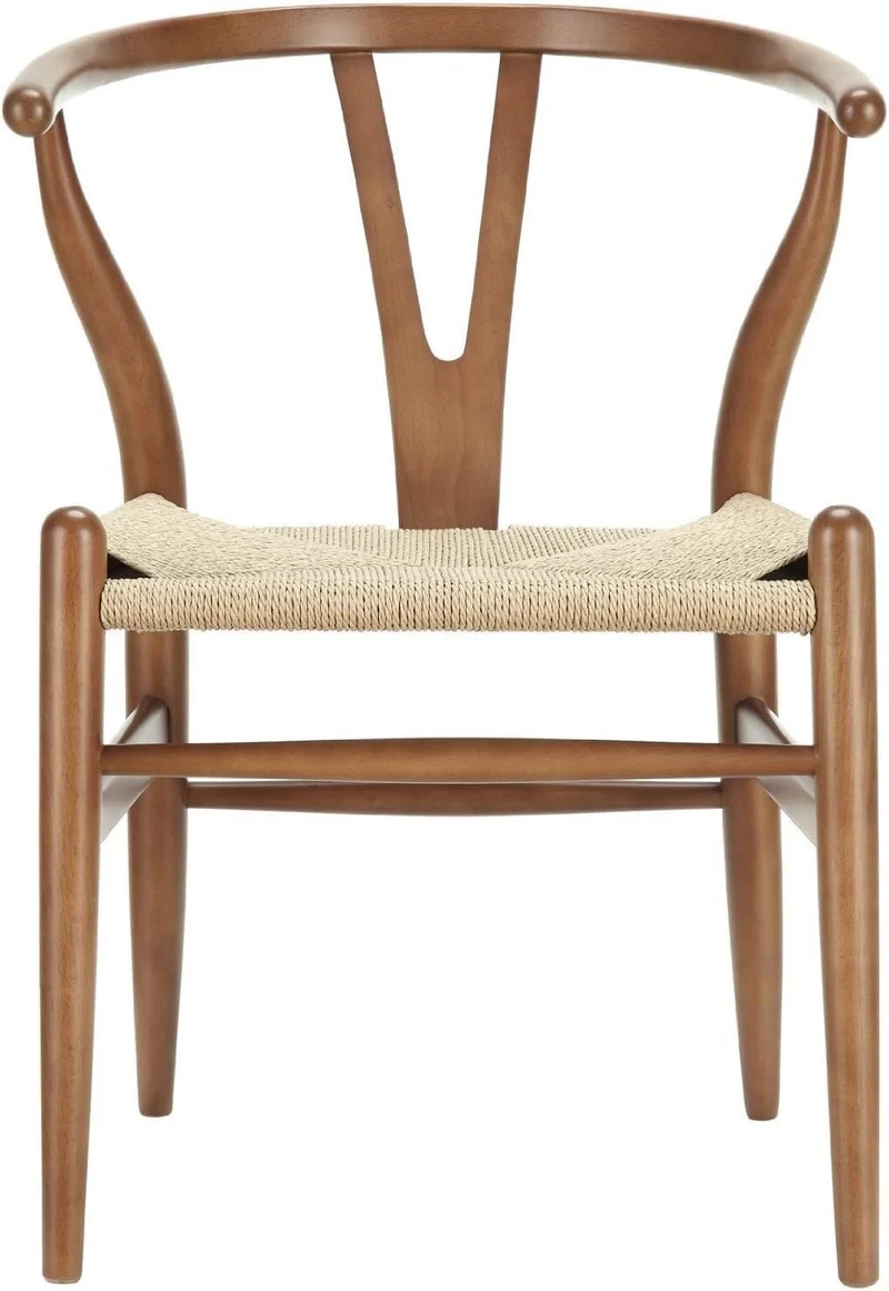 AMAZWI Moderne Chaise Salle Manger Bois Naturel, Réplique Chaise Wishbone, Chaise Latérale Élégante Chaises à Manger
