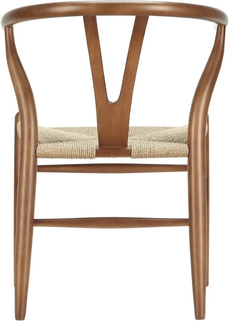 AMAZWI Moderne Chaise Salle Manger Bois Naturel, Réplique Chaise Wishbone, Chaise Latérale Élégante Chaises à Manger